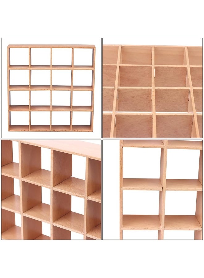 Yiphates 1 12 Dollhouse Miniature Wooden Storage Rack 16 Grid Shelves Doll House Wall Rack Bookshelf Display Dollhouse Furniture Accessories - Image 3