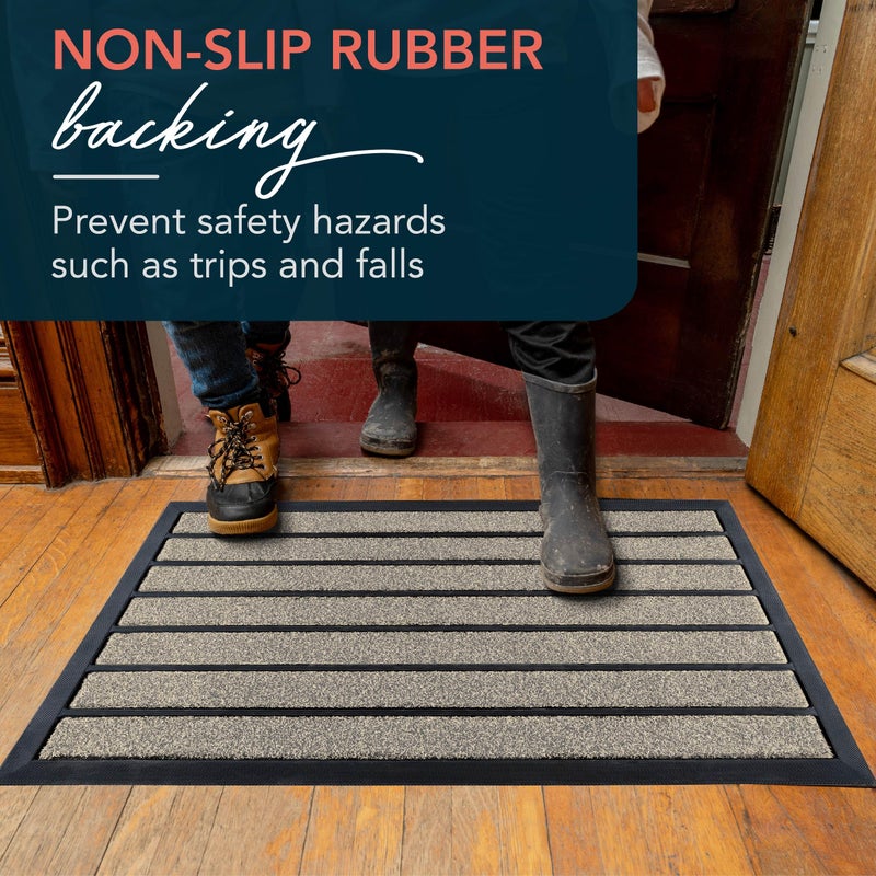 ubdyo Extra Durable Door Mat - Dirt Trapping Outdoor Welcome Mats - Non-Slip Outdoor Indoor Entrance - Low Profile Front Doormat (30" x 17", Bright Beige) - Image 5