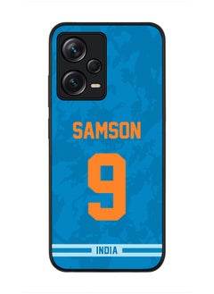 Stylizedd Cover for Redmi Note 12 Pro 5G, Rugged Black Slim fit Soft Flexible Thin Protective Phone Cases - Player Name - Sanju Samson, Jersey Number- 9  - Image 1
