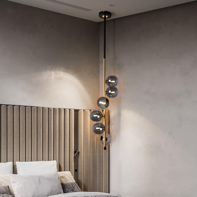 CITRA 6 Light LED Gold Smokey Ball Pendant Lamp Ceiling Light for Home and Office - Warm White - Image 2