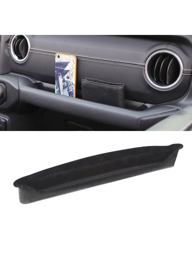 Savadicar JL GrabTray Passenger Storage Tray Organizer Grab Handle Accessory Box for 2018-2023 Jeep Wrangler JL JLU & Gladiator JT, Add Microfibers, Interior Accessories, Black - Image 1