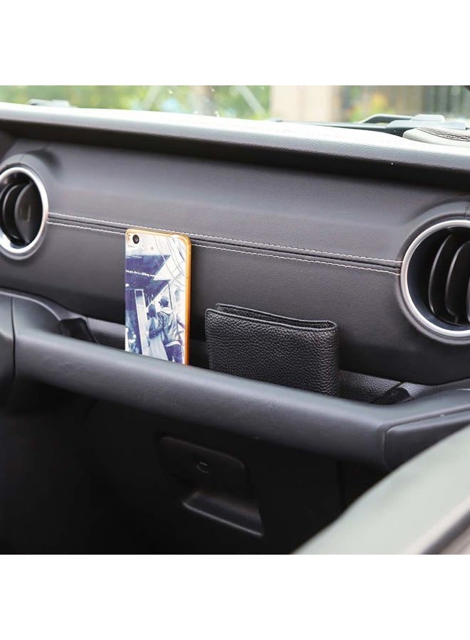Savadicar JL GrabTray Passenger Storage Tray Organizer Grab Handle Accessory Box for 2018-2023 Jeep Wrangler JL JLU & Gladiator JT, Add Microfibers, Interior Accessories, Black - Image 2