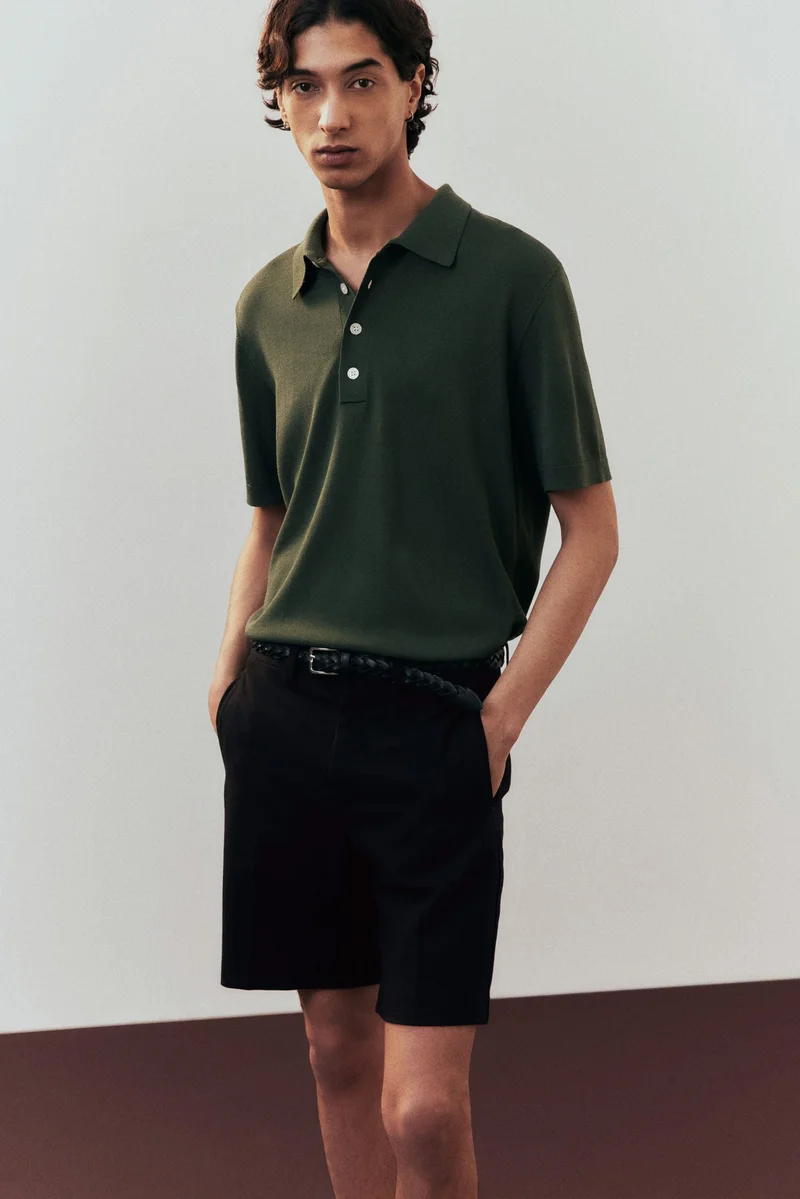 اتش اند ام شورت تشينو من مزيج اللايوسل بقصّة عادية