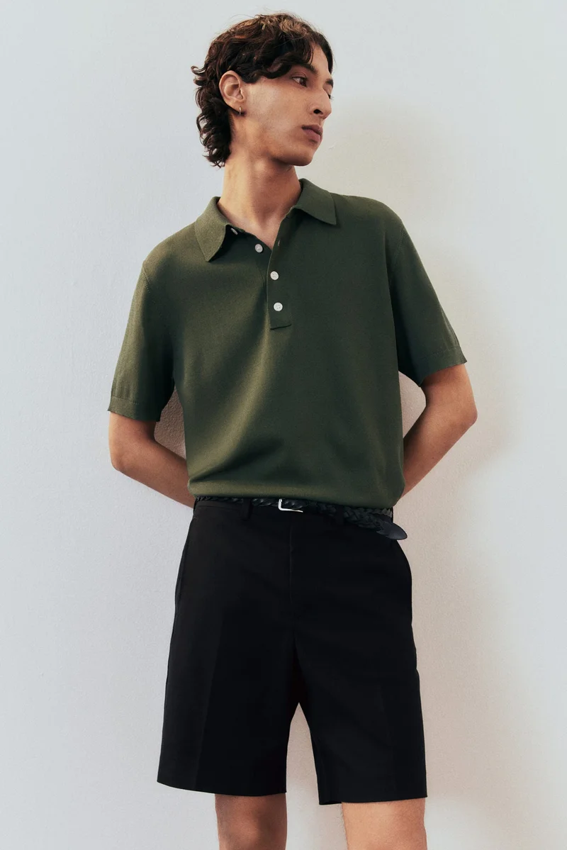 اتش اند ام شورت تشينو من مزيج اللايوسل بقصّة عادية