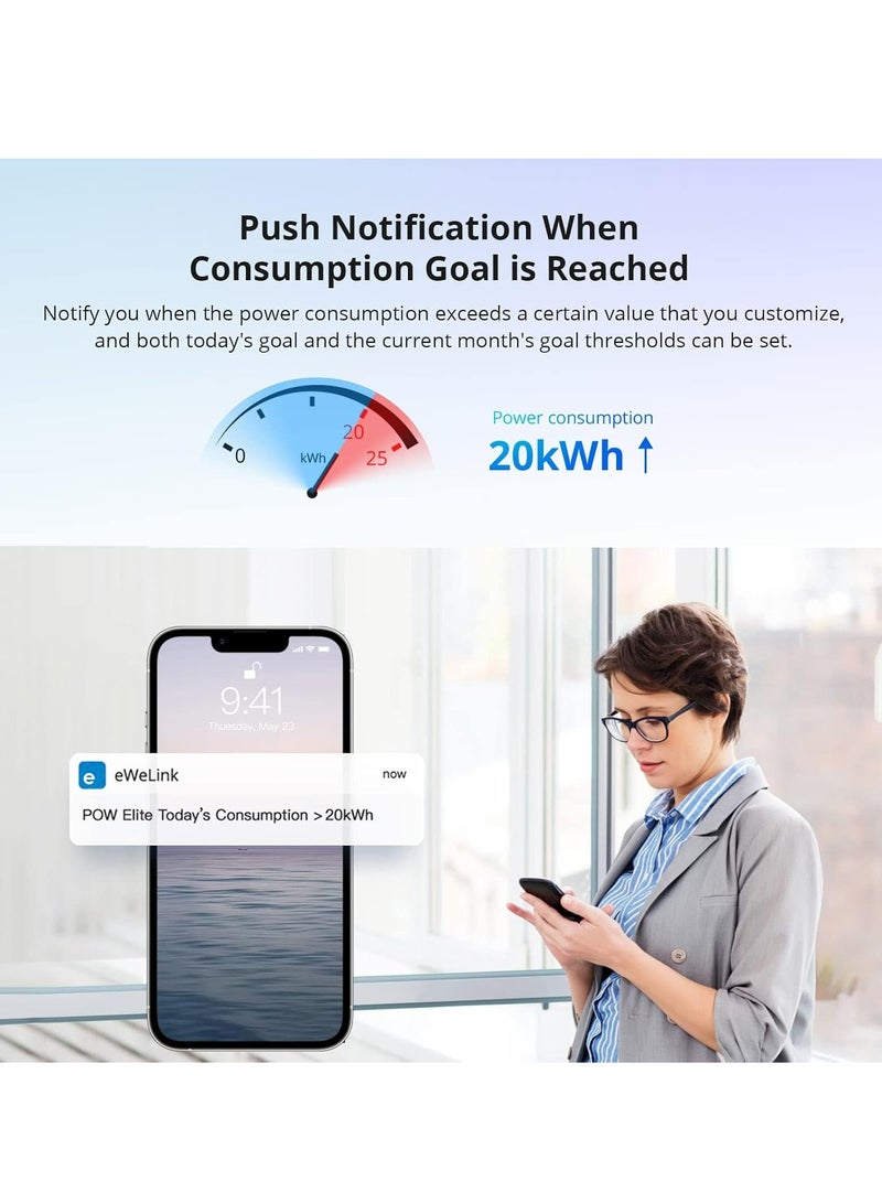 SONOFF SONOFF POWR320D Elite 20A WiFi Smart WiFi Wireless Light Switch with Energy Monitoring, Universal DIY Module for Smart Home Automation, Works with Amazon Alexa & Google Home, No Hub Required - Image 3