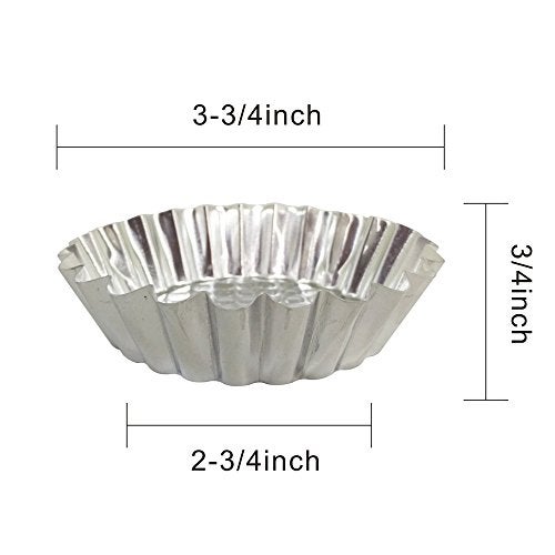 MYStar Set of 30, 3-3/4" Fluted Design Round Shape Non-stick Aluminum Tart Mold, Mini Pie Tin, Tartlet Pan - Image 2