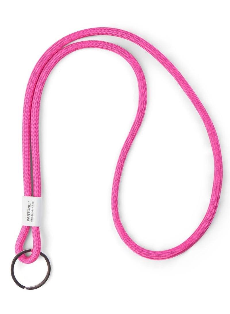 Pantone Long Keychain Lanyard – Premium Nylon Neck Strap & Key Holder – Durable Loop Design for Keys, ID Cards & Bags – Rhodamine Red