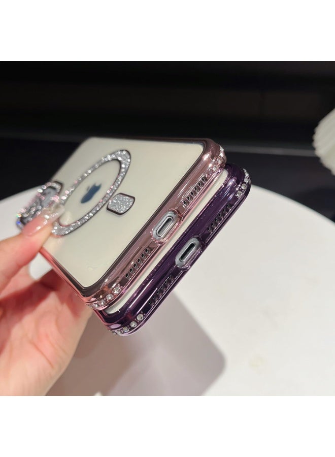 Magnetic Sparkly Glitter Phone Case for iPhone 11 [Compatible with Magsafe], Camera Lens Shockproof Protector Bling Diamonds Soft TPU Cover Girls Women for iPhone 11(Silver) - Image 2