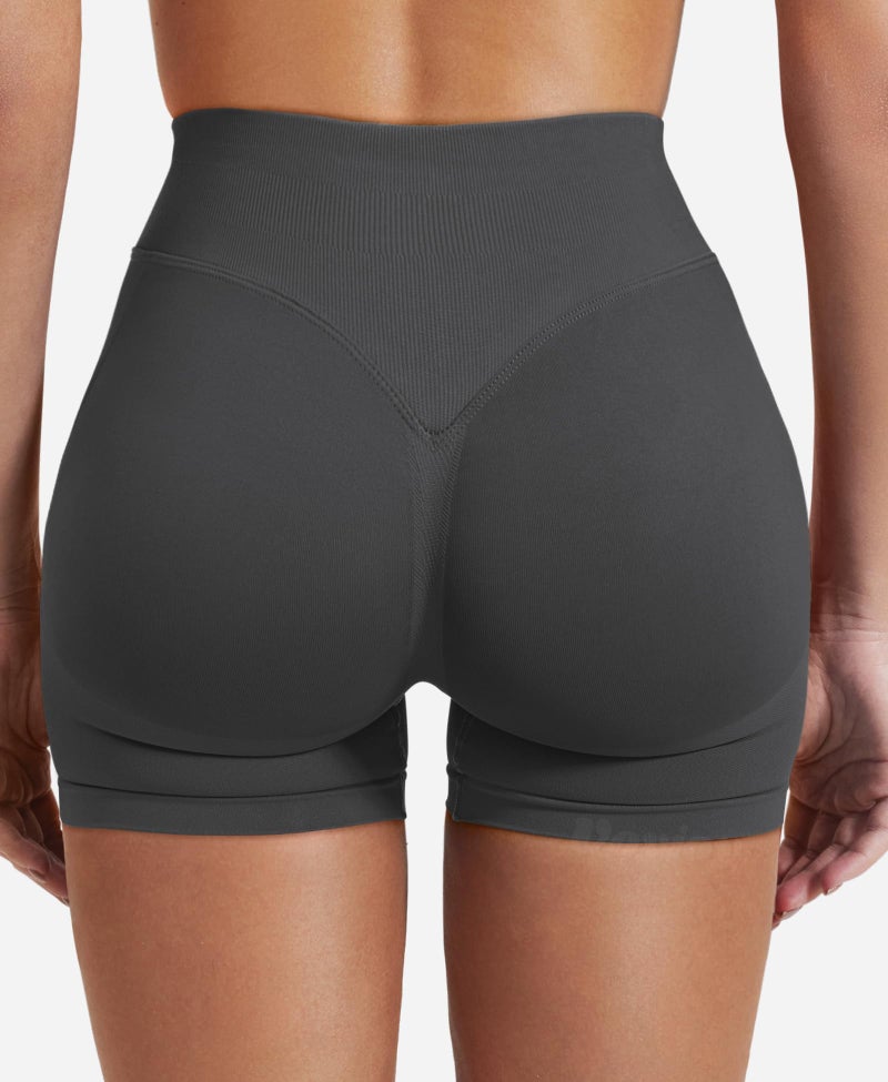 VOYJOY Women Workout Impact Shorts 2.5"/ 3.6"/ 4.5"/ 6" Scrunch Butt Lifting Gym Seamless Booty Biker Shorts Dark Grey - Image 5