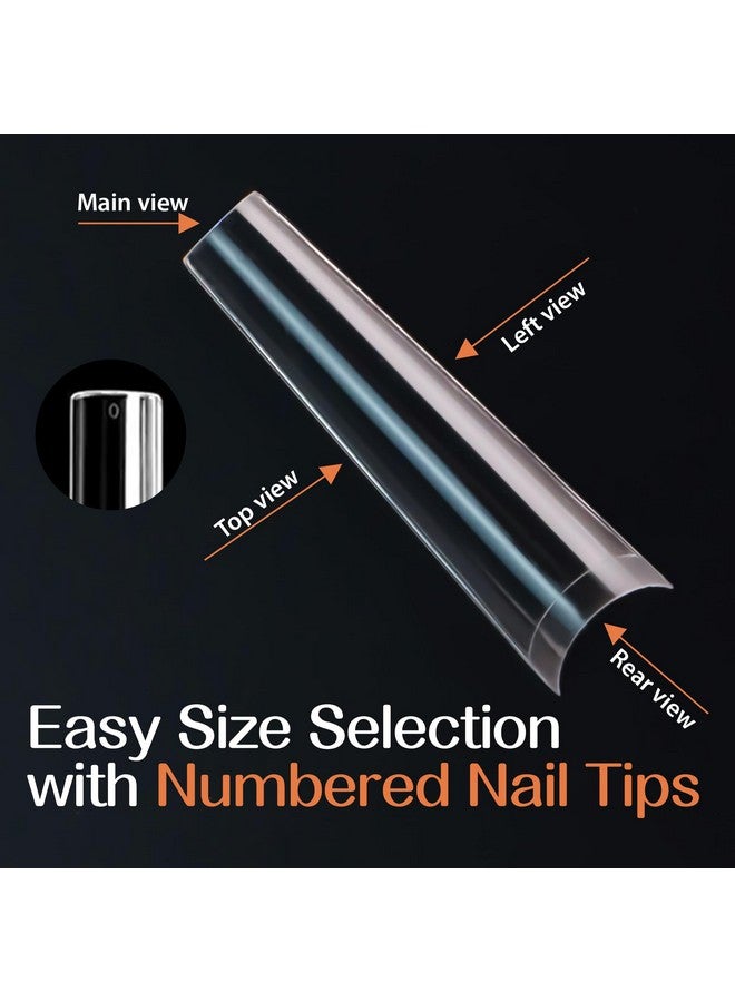 UNA GELLA Soft Gel Nail Tips Xxl 432Pcs Square Coffin No C Curve Nail Tips Clear Tapered Square Nail Tips Straight Nail Tips Xxl Acrylic Nail Tips Fake Nails Long Tips 2 Style For Salon Home Diy - Image 5