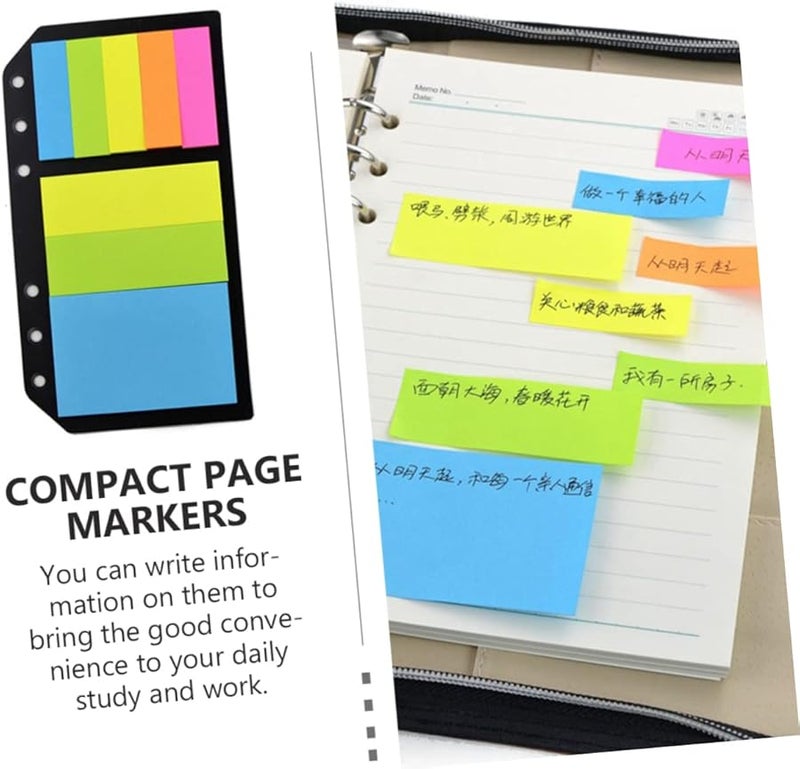 علامات صفحات متعددة الألوان متوسطة الحجم ذاتية اللصق، ألسنة لاصقة قابلة لإعادة الوضع لتنظيم الملاحظات - Image 3