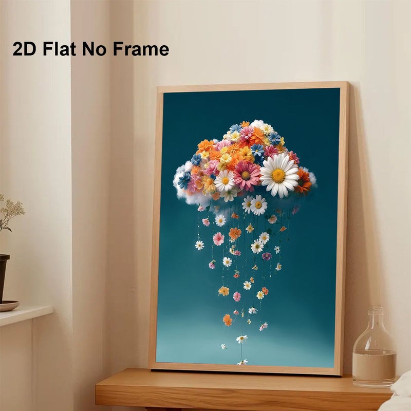 Frameless Canvas Poster Vibrant Array of Flowers Hanging Blossoms 19.69x27.56inch - Image 4