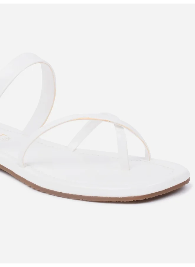 GNIST GNIST Cross Toe Strappy Flat Sandals