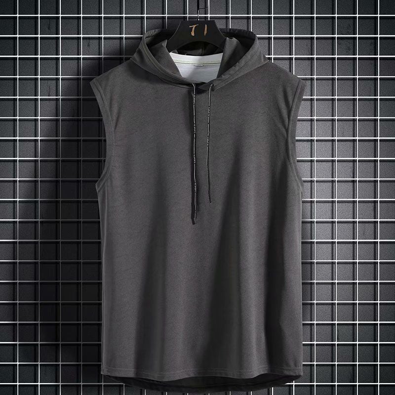 Summer American Sleeveless T-Shirt Men'S Hooded Loose Sports Short-Sleeved Vest Fashion Brand Ins Waistcoat Basketball Sportswear - Image 3