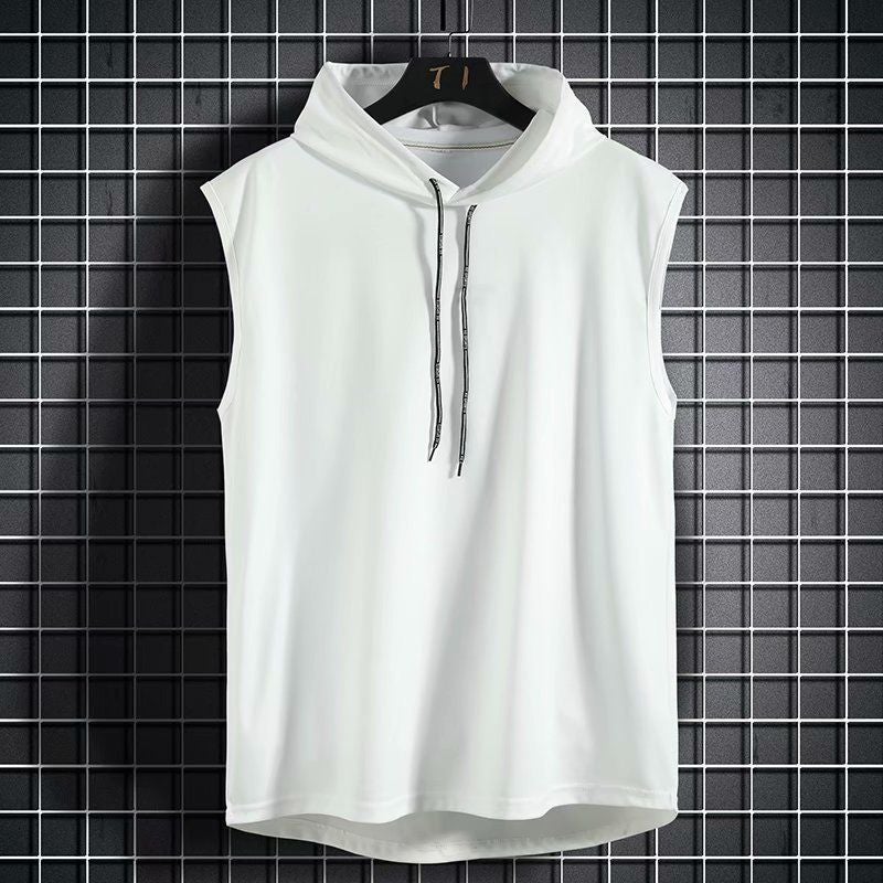 Summer American Sleeveless T-Shirt Men'S Hooded Loose Sports Short-Sleeved Vest Fashion Brand Ins Waistcoat Basketball Sportswear - Image 4