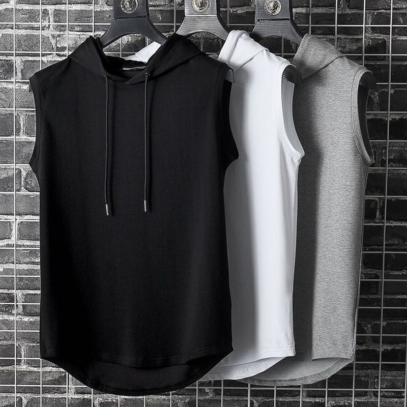 Summer American Sleeveless T-Shirt Men'S Hooded Loose Sports Short-Sleeved Vest Fashion Brand Ins Waistcoat Basketball Sportswear - Image 5