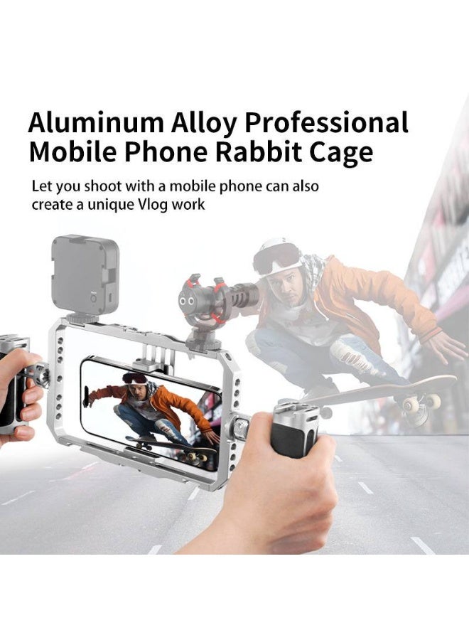 Professional Phone Video Rig with Dual Handles – Aluminum Smartphone Stabilizer for Video Recording, YouTube and Content Creation - Image 5