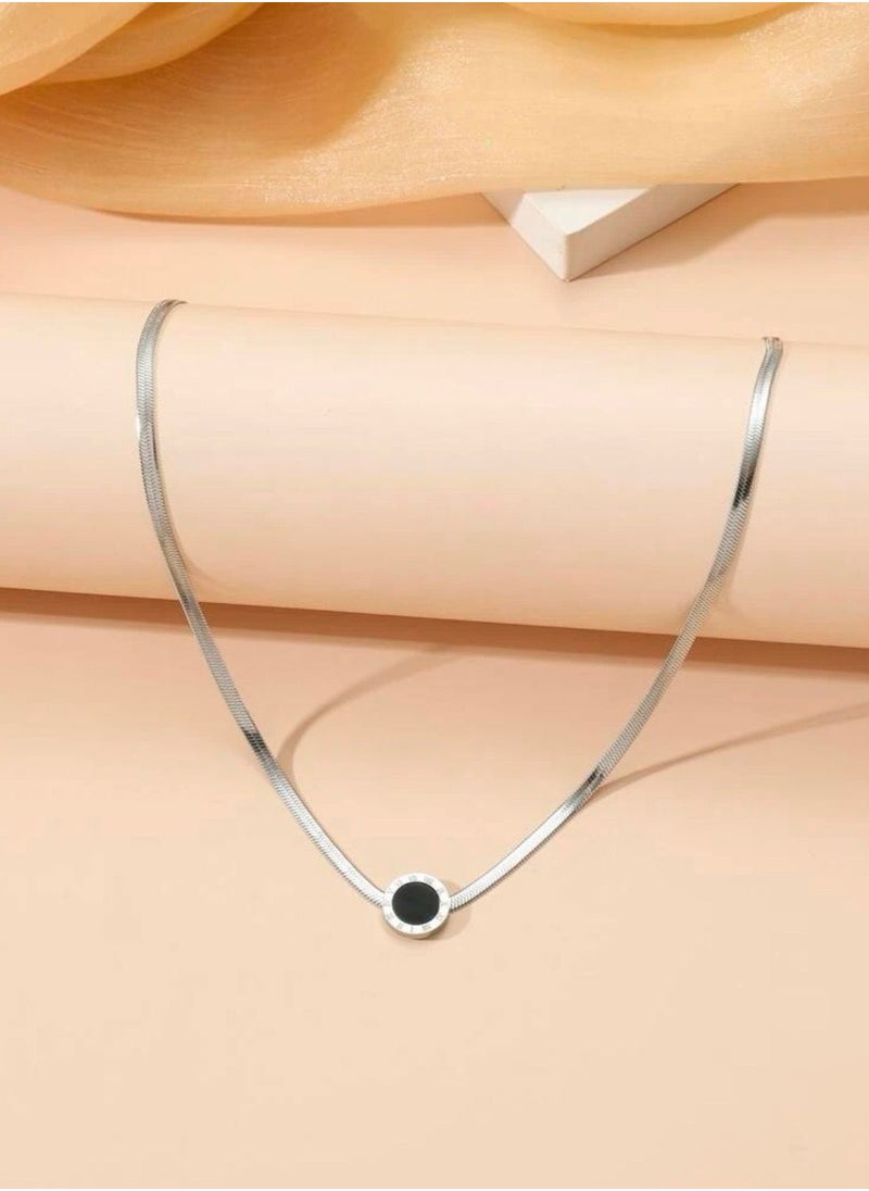 sixtyfour Elegant Silver Stainless Steel Necklace For Women  - Image 2