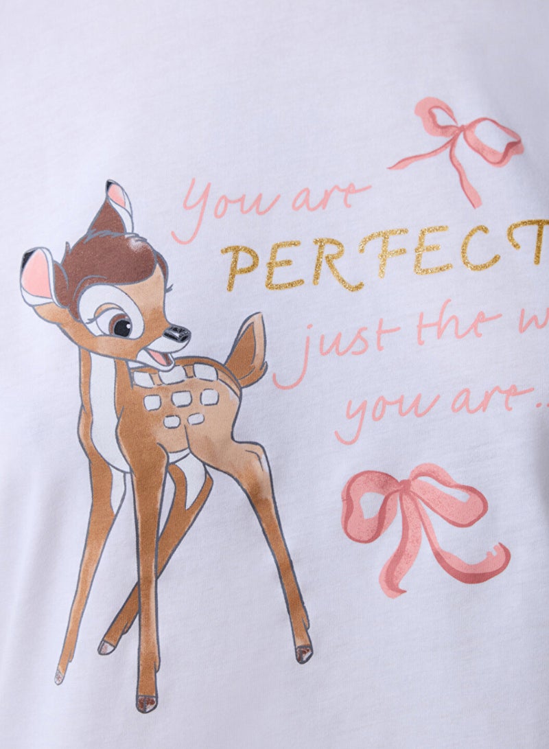 Penti Bambi Cotton White And Pink Pyjama Set - Image 4