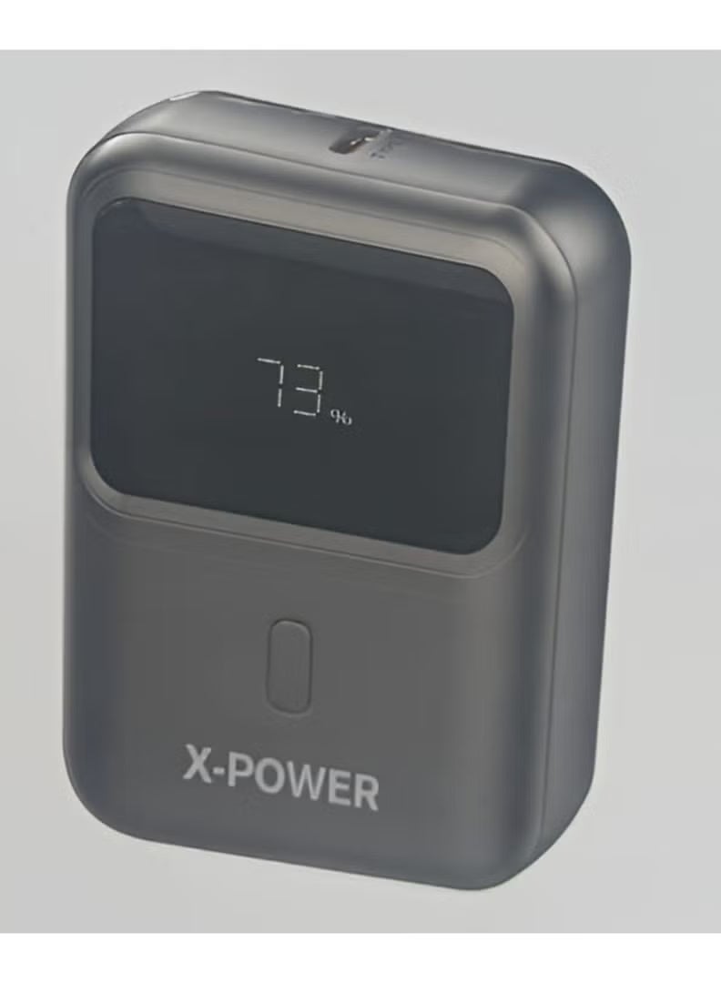 اكس باور باوربانك X-POWER XP-06 سعة 10000mAh، شحن سريع 22.5W مع شاشة ذكية - أسود - Image 1
