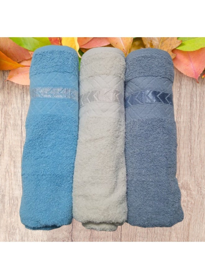 Cotton towels, 55 x 105 cm, 3 pieces - Image 1
