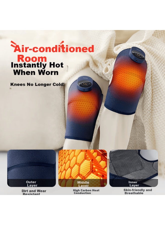 Keepfit Knee Heating Massage Device, Knee Joint Therapy Brace, Heated Knee Protector, Warmth For Cold Legs, Gift For Parents And Elders