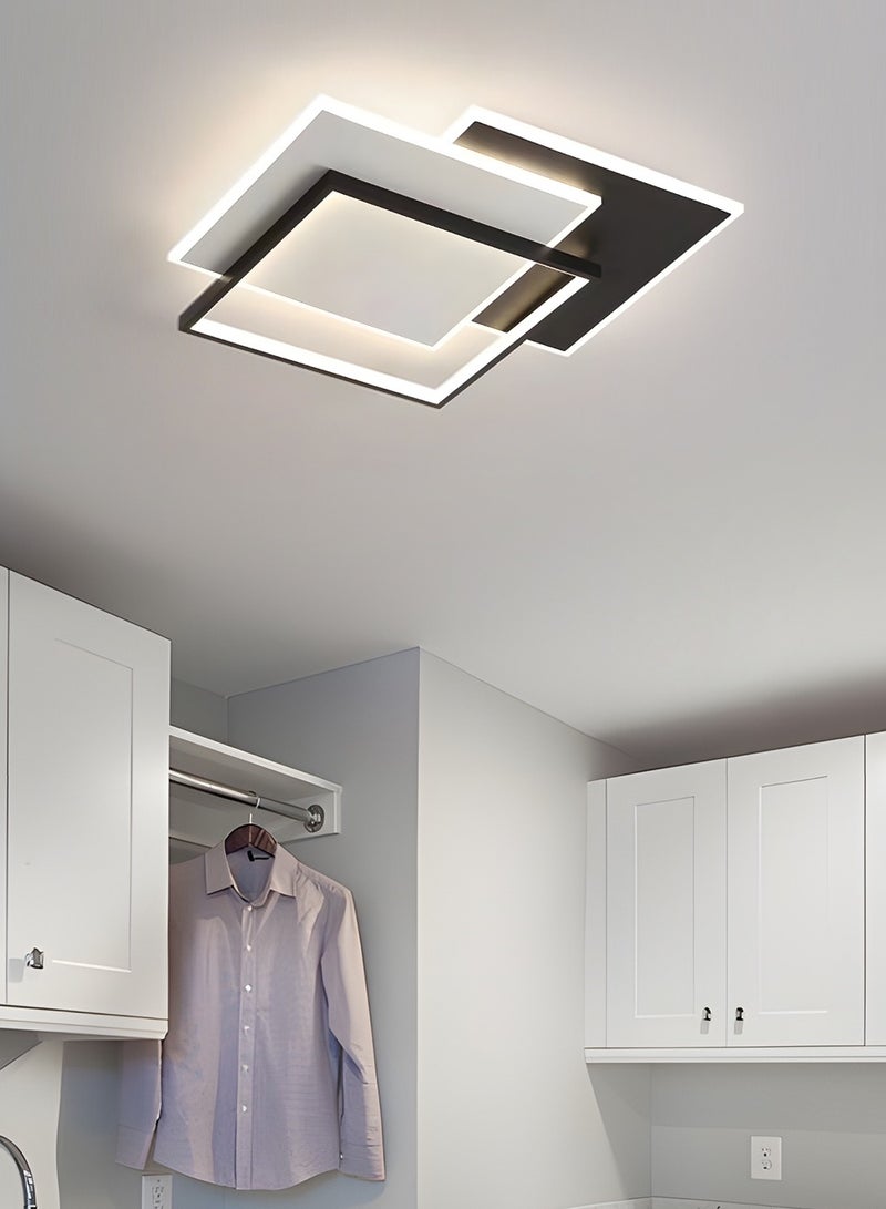 YATAI LIGHTING Modern Dimmable LED Ceiling Light Fixtures, Square Flush Mount Black and White Ceiling Light for Living Room, Three Color 72W LED Ceiling Light ,Remote Control - Image 5