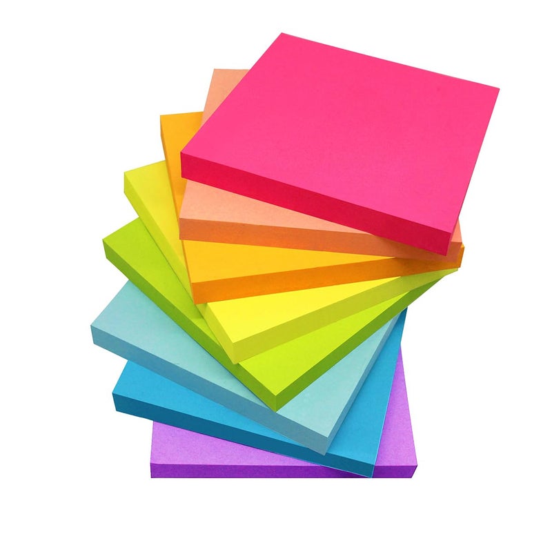 Vanpad Sticky Notes 3x3 Inches,Bright Colors Self-Stick Pads, Easy to Post for Home, Office, Notebook, 82 Sheets/pad - Image 1