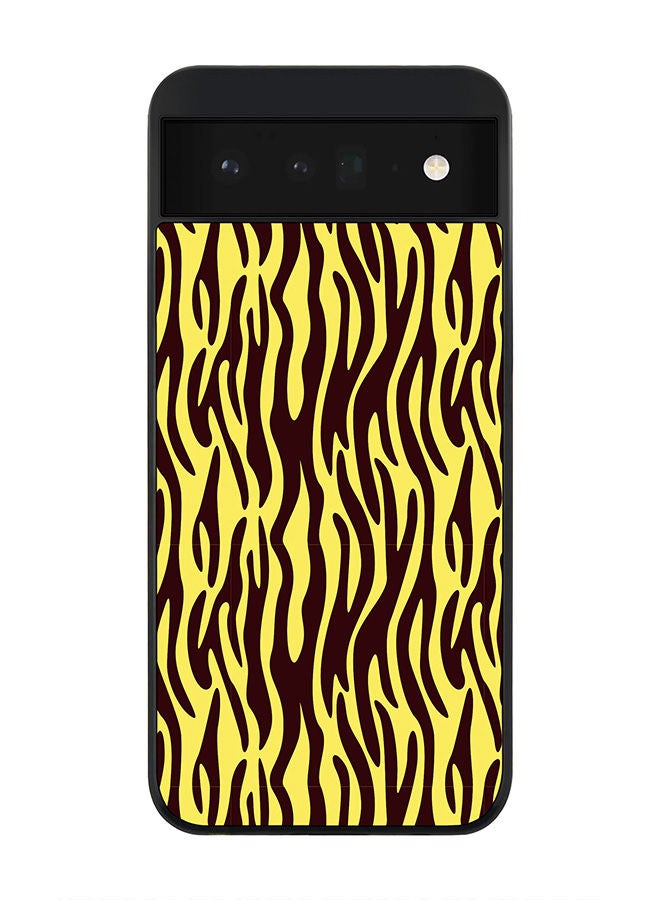 Stylizedd Rugged Black edge case for Google Pixel 6 5G Slim fit Soft Case Flexible Rubber Edges Anti Drop TPU Gel Thin Cover - Jungle Stripes - Image 1