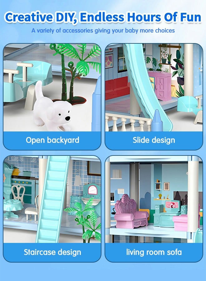 GROIC Doll House Dreamhouse for Girls,3-Story 7 Rooms Doll House,Fully Furnished Dollhouses,Pretend Play House with Accessories,Play House Accessories - Image 2