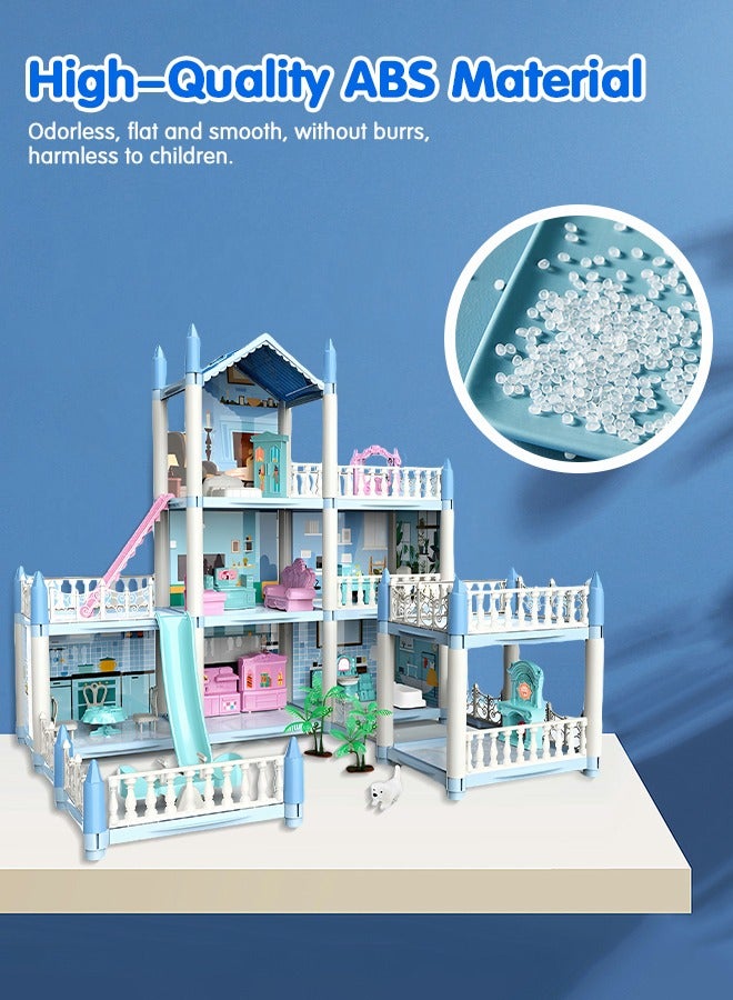 GROIC Doll House Dreamhouse for Girls,3-Story 7 Rooms Doll House,Fully Furnished Dollhouses,Pretend Play House with Accessories,Play House Accessories - Image 3