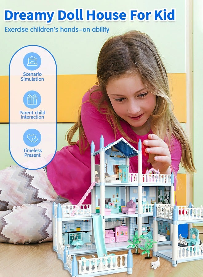 GROIC Doll House Dreamhouse for Girls,3-Story 7 Rooms Doll House,Fully Furnished Dollhouses,Pretend Play House with Accessories,Play House Accessories - Image 4