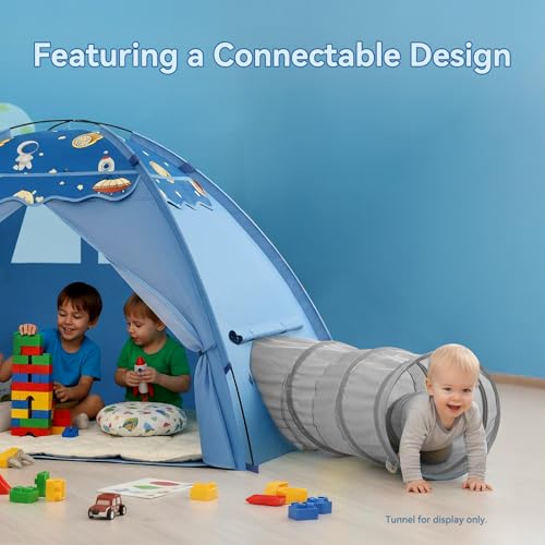 AFUNX Kids Play Tent Space Theme Indoor Tent with Tunnel Port Foldable Playhouse for Boys and Girls Ideal House for Imaginative PlayPerfect Kids Gift 70 x 45 x 43 - Image 5