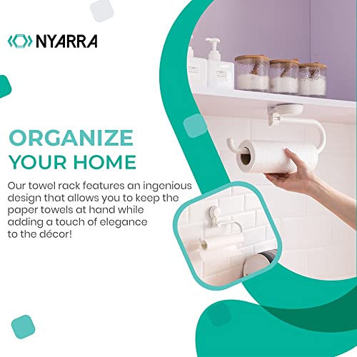 Nyarra Kitchen Towel Holder, Multifunctional Paper Towel Holder with Vacuum Suction, Easy One Push Installation, Napkin Holder for Kitchen, Under Cabinet, Over The Sink, Kitchen Towels [NR-0630] - Image 4
