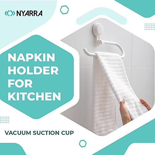 Nyarra Kitchen Towel Holder, Multifunctional Paper Towel Holder with Vacuum Suction, Easy One Push Installation, Napkin Holder for Kitchen, Under Cabinet, Over The Sink, Kitchen Towels [NR-0630] - Image 2