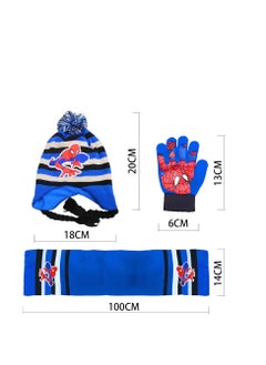 SYOSI Kids Winter Warm Hat Scarf Gloves Set, 3Pcs Spiderman Scarf Set, Children's Winter Hat Scarf Gloves Set,Children Winter Autumn Spring Scarf Knitted Hat Combination Set for Children Boys Girls  - Image 2