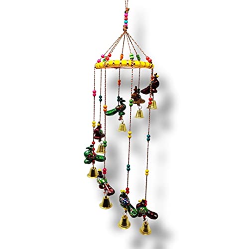 JH Gallery Handcrafted Recycled Material Peacock Rajasthani Door/Wall Hanging Decorative Showpiece for Home Decor (Blue, H-25 Inches, W-5.5 Inches) - Image 4