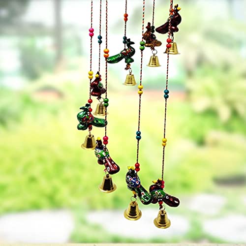 JH Gallery Handcrafted Recycled Material Peacock Rajasthani Door/Wall Hanging Decorative Showpiece for Home Decor (Blue, H-25 Inches, W-5.5 Inches) - Image 5