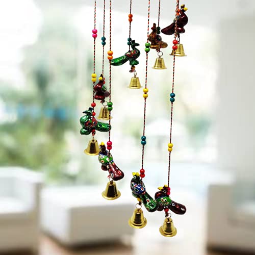 JH Gallery Handcrafted Recycled Material Peacock Rajasthani Door/Wall Hanging Decorative Showpiece for Home Decor (Blue, H-25 Inches, W-5.5 Inches) - Image 3