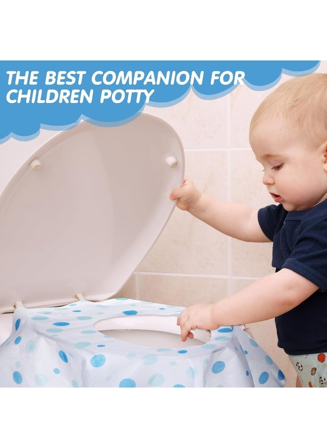 Reginary Reginary 50 Packs Disposable Toilet Seat Covers Extra Large Individually Wrapped for Kids and Adults, Portable Non Slip Waterproof Potty Seat Covers for Toddlers Potty Training, Travel (Dot)  - Image 5