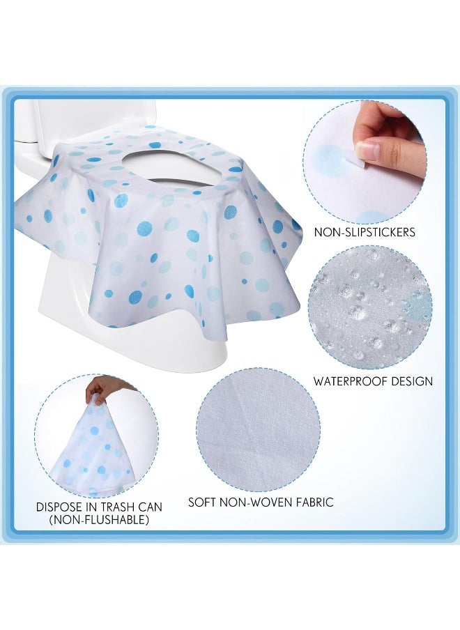 Reginary Reginary 50 Packs Disposable Toilet Seat Covers Extra Large Individually Wrapped for Kids and Adults, Portable Non Slip Waterproof Potty Seat Covers for Toddlers Potty Training, Travel (Dot)  - Image 4