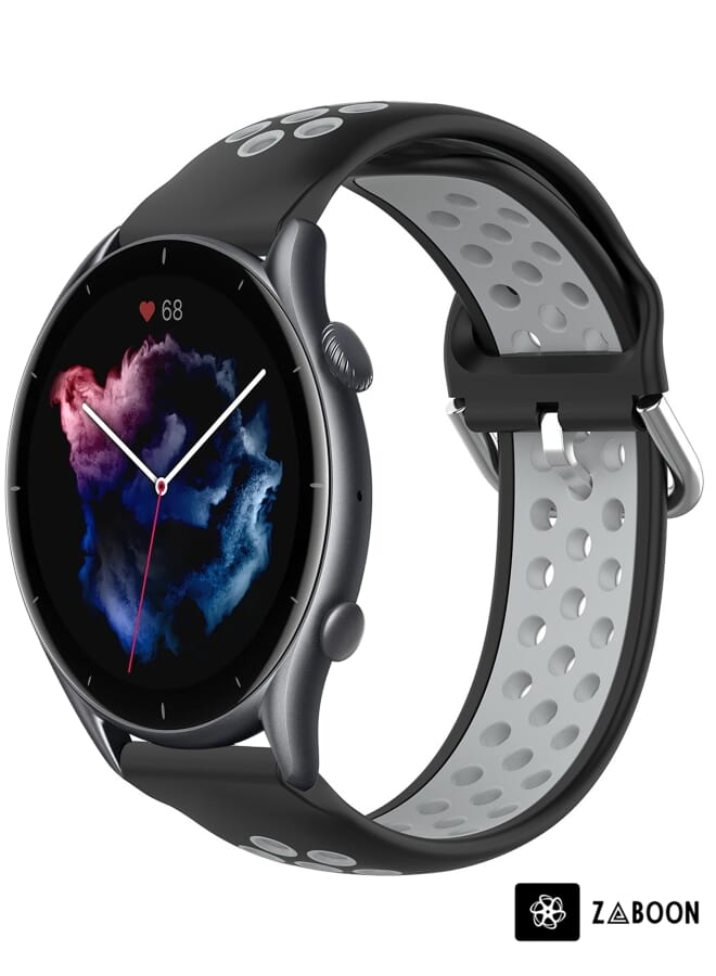 Zaboon سوار ساعة أمازفيت GTR 3 برو 22 مم مصنوع من السيليكون الرياضي القابل للتنفس - Image 1