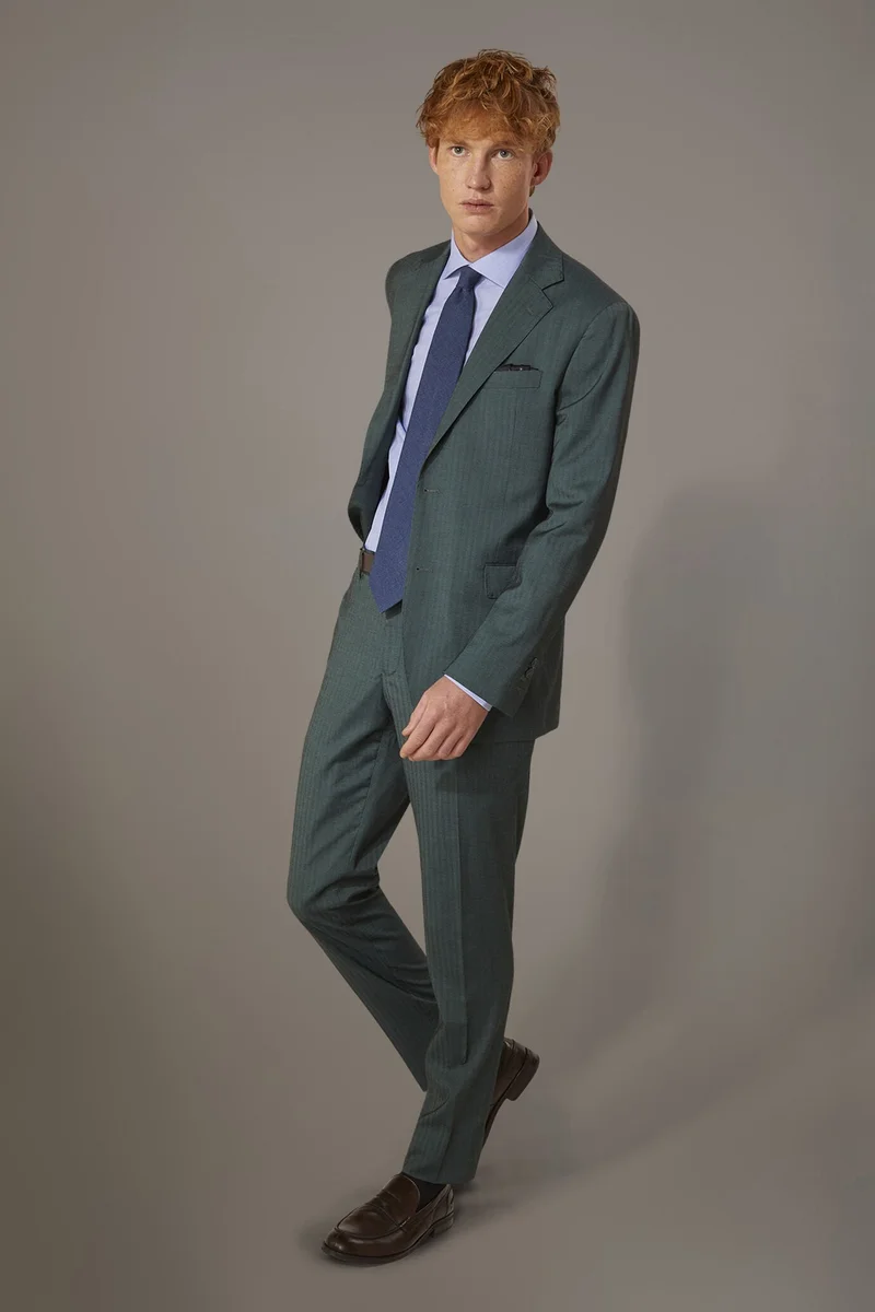 Regular fit single-breasted suit - Green