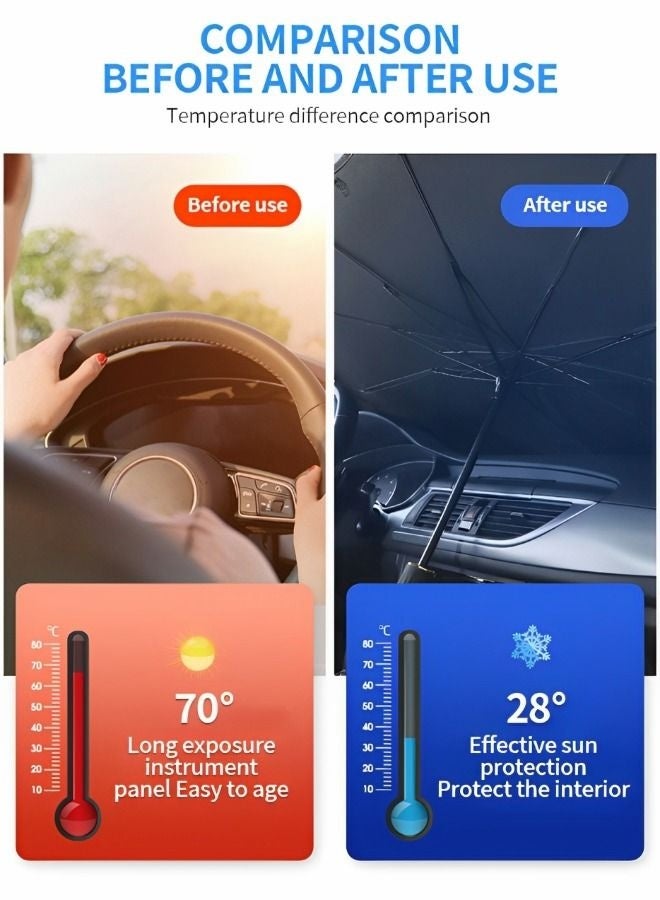 Arabest Car Windshield Sun Shade Umbrella for SUV and 4 Pack Car Window Shade Auto Sun Shade (4 Pack Transparent, 1 Pack Sun Shade Umbrella) - Image 5