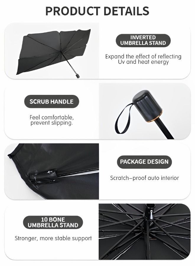 Arabest Car Windshield Sun Shade Umbrella for SUV and 4 Pack Car Window Shade Auto Sun Shade (4 Pack Transparent, 1 Pack Sun Shade Umbrella) - Image 2
