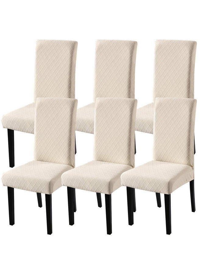 Fuloon 6 Pack Super Fit Stretch Removable Washable Short Dining Chair Protector Cover Seat Slipcover For Hotel, Dining Room, Ceremony, Banquet Wedding Party - Image 1