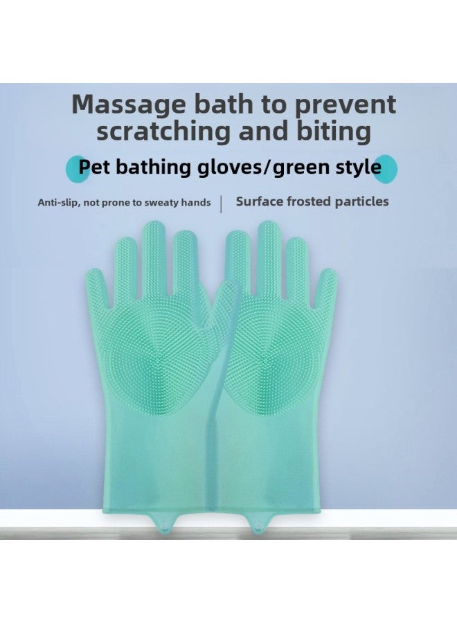 Silicone Gloves Silicone Cleaning Household Housekeeping Gloves Pet Wash-Free Kitchen Wash Silicone Gloves-Colour:Pink 100g  - Image 3