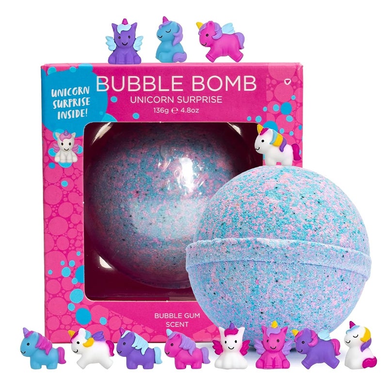 Unicorn Bath Bomb for Girls with Surprise Squishy Toys Inside by Two Sister  Large Bubble Bombs for Kids  Moisturizes Dry Sensitive Skin Releases Color Scent Bubbles  Ideal Gift by Two Sisters