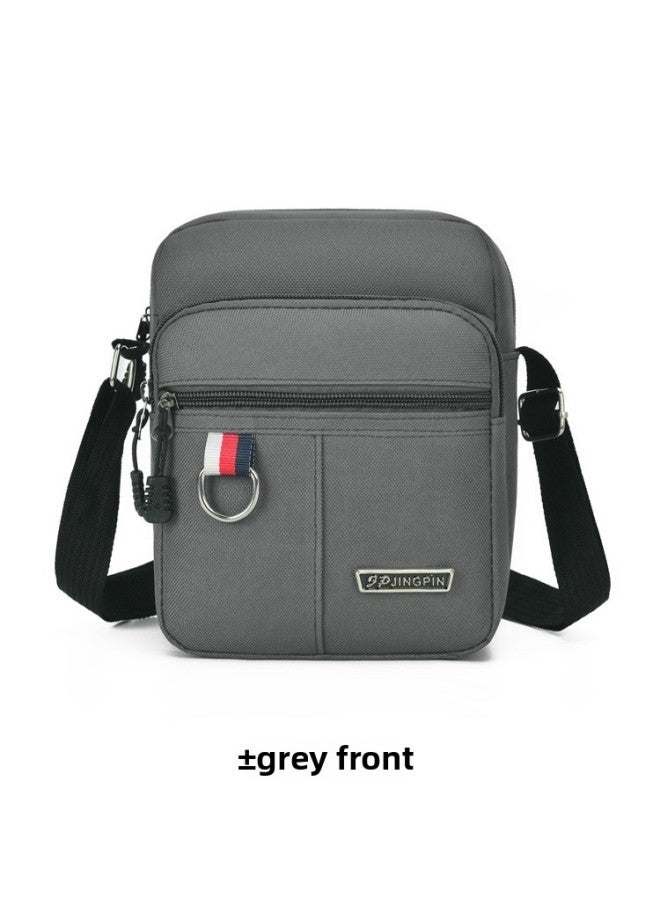 Men's Casual Business Shoulder Bag Simple OxFord Cloth Slung Small Square Bag Cheap Small Bag A Generation Of Hair-Color:Gray - Image 1
