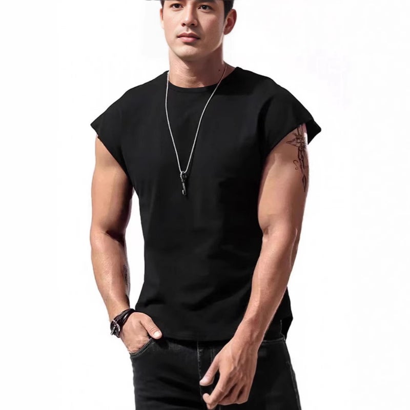 Men's Sleeveless Vest T-Shirt, Solid Color, Casual Summer Wear - Image 2